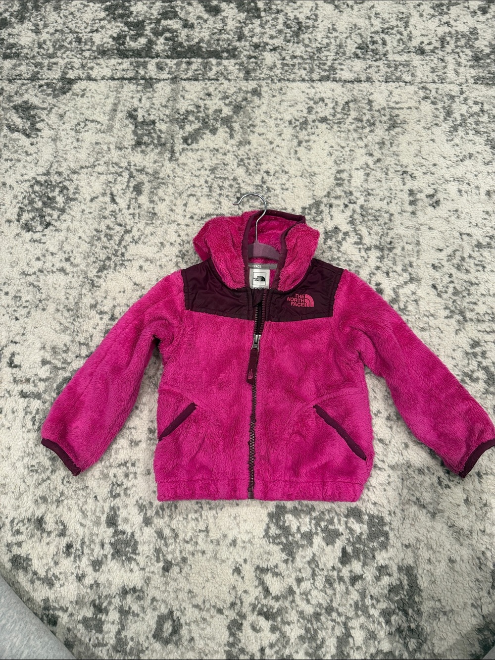 The North Face Kids Jacket in Bright Pink with Deep Magenta Yoke